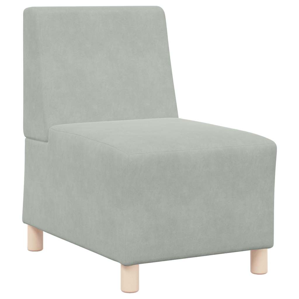 Modulares Armfreies Sofa 3 pcs Hellgrau 55 x 74 x 82 cm Samt