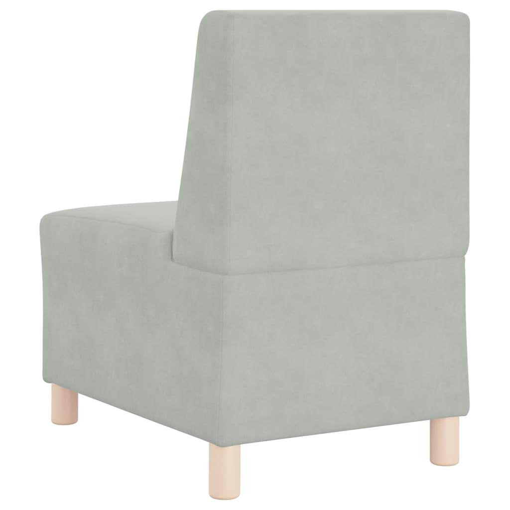 Modulares Armfreies Sofa 3 pcs Hellgrau 55 x 74 x 82 cm Samt