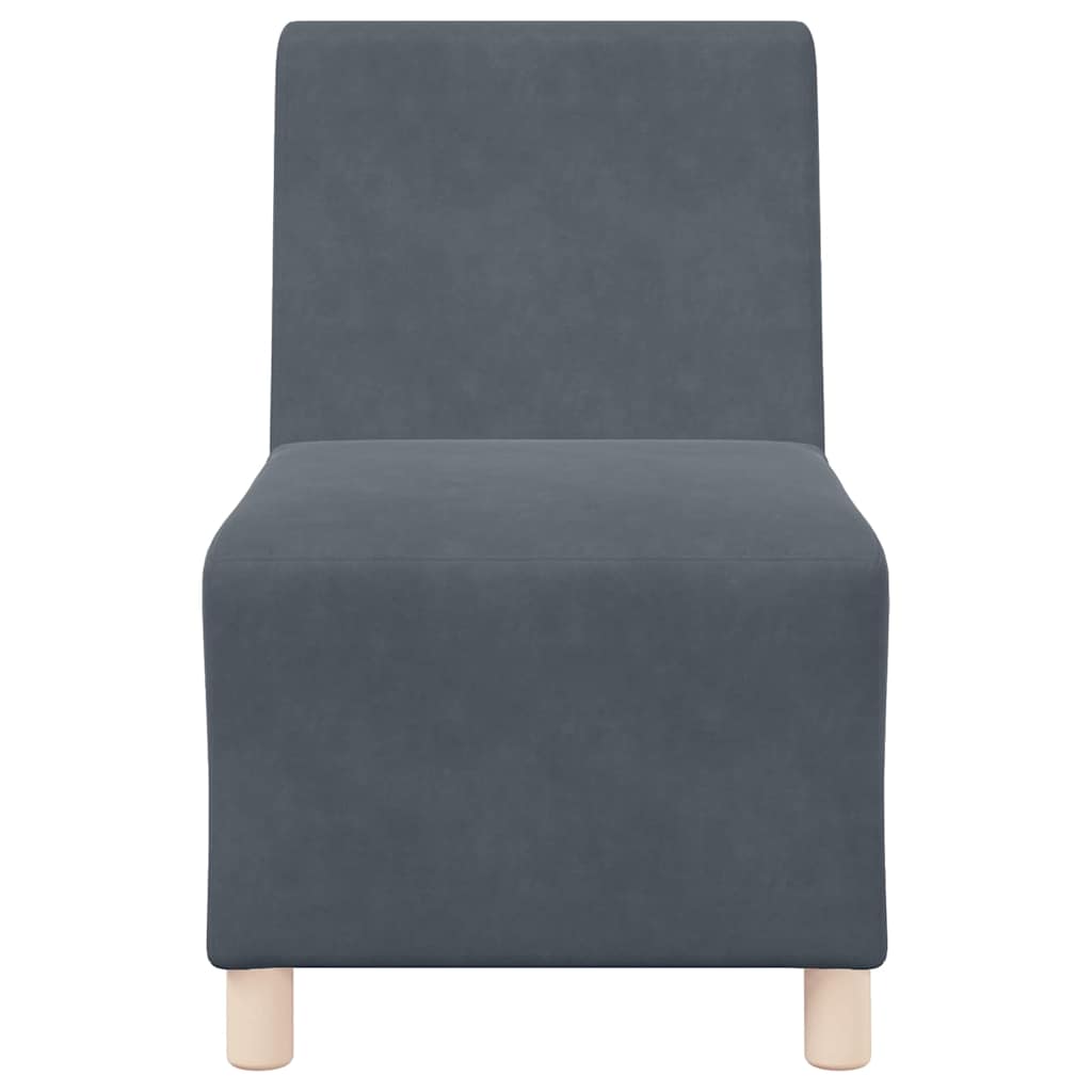 Modulares Armfreies Sofa 3 pcs Dunkelgrau 55 x 74 x 82 cm Samt