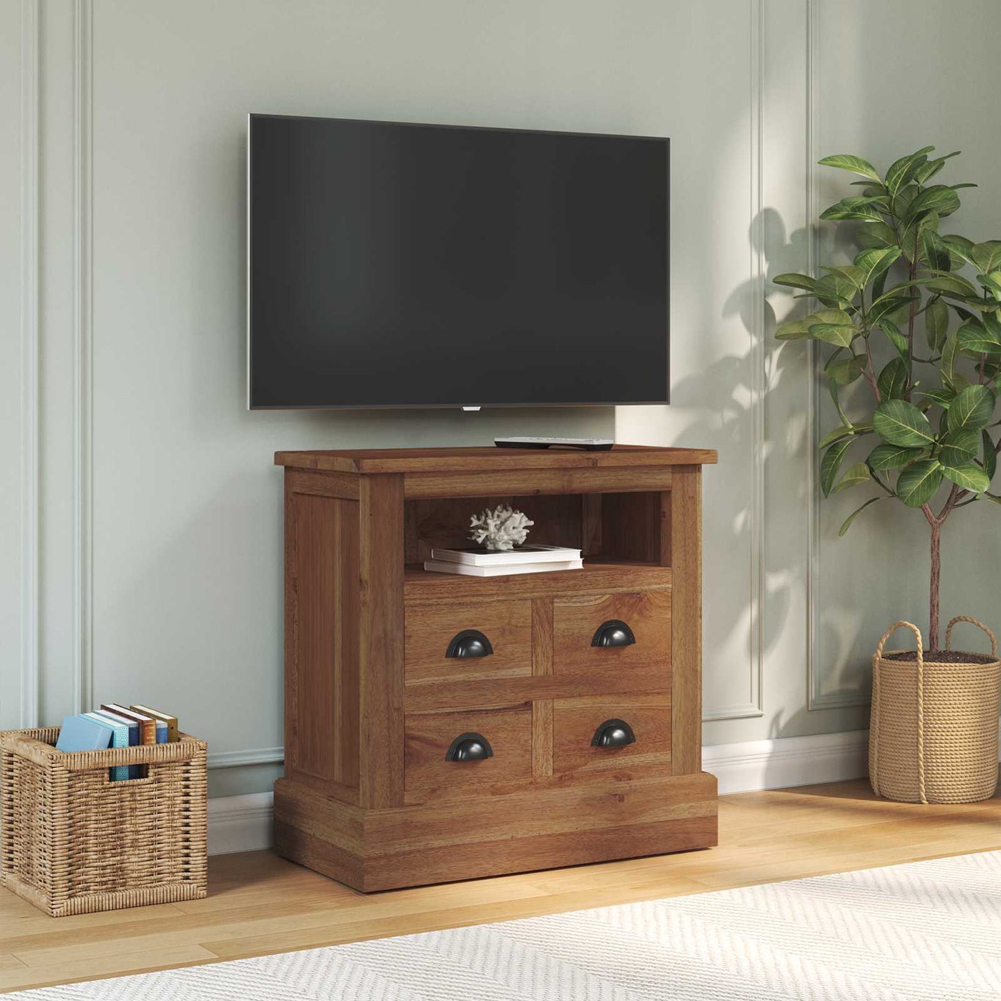 Aufbewahrungsschrank Natur 60 x 30 x 60 cm Massivholz Teak