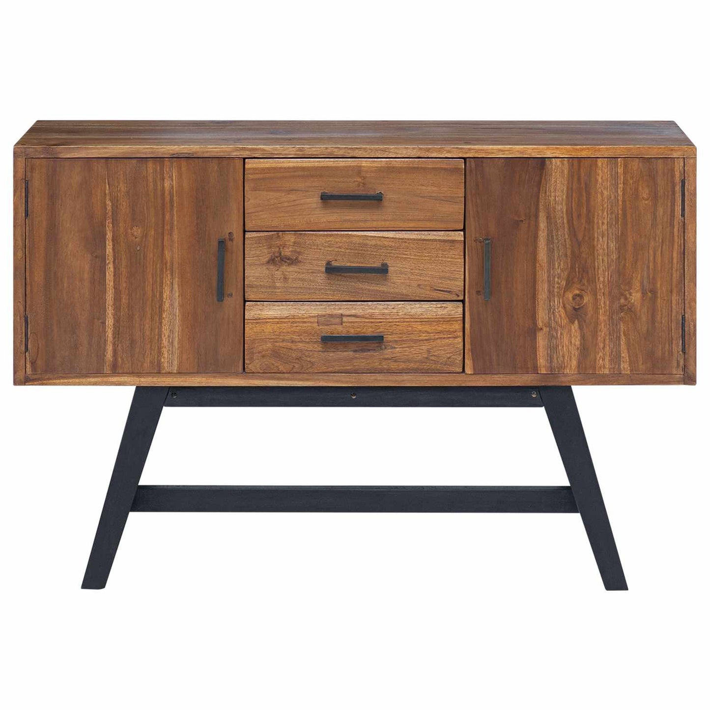 TV-Ständer Natur 110 x 30 x 75 cm Massivholz Teak