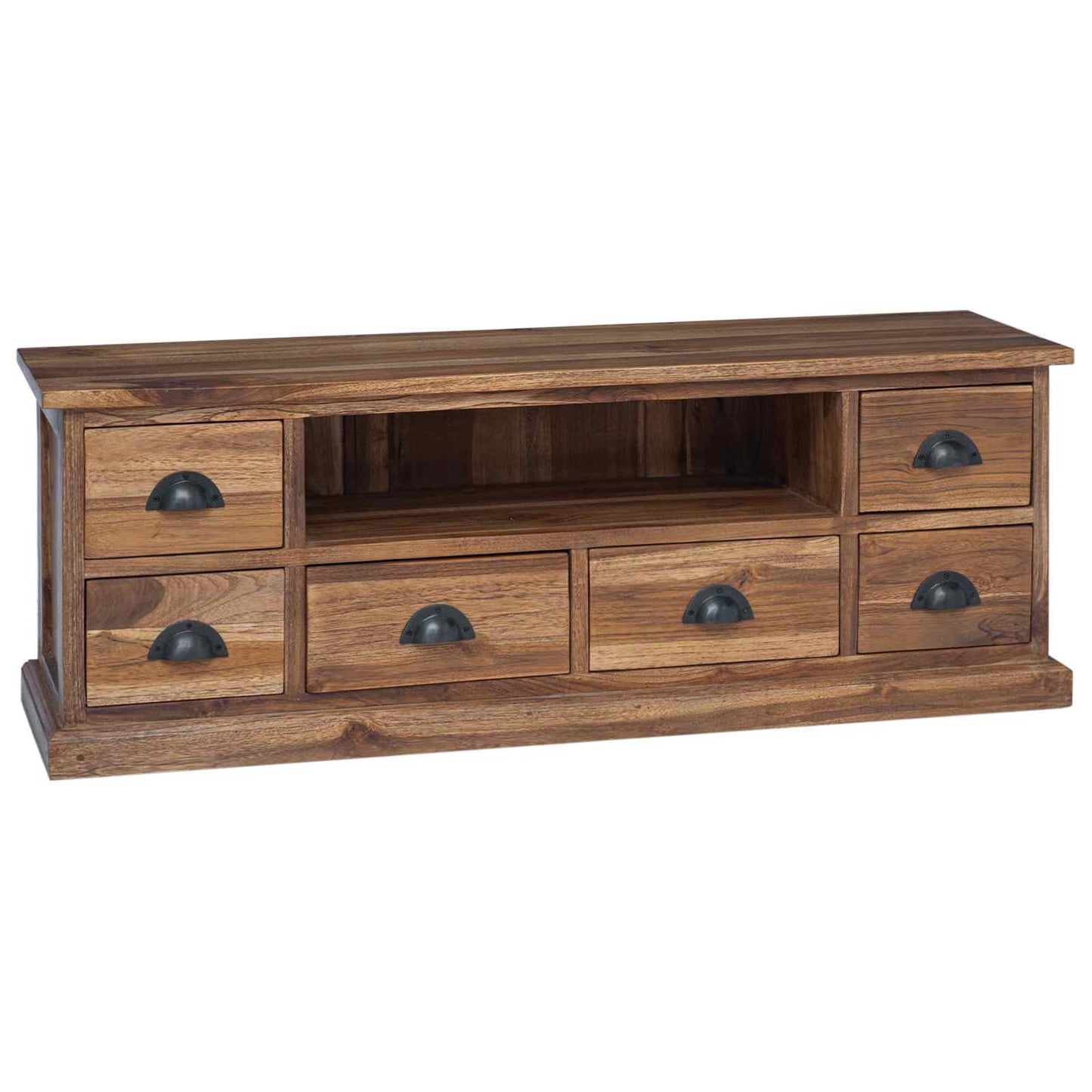TV-Ständer Natur 110 x 30 x 40 cm Massivholz Teak
