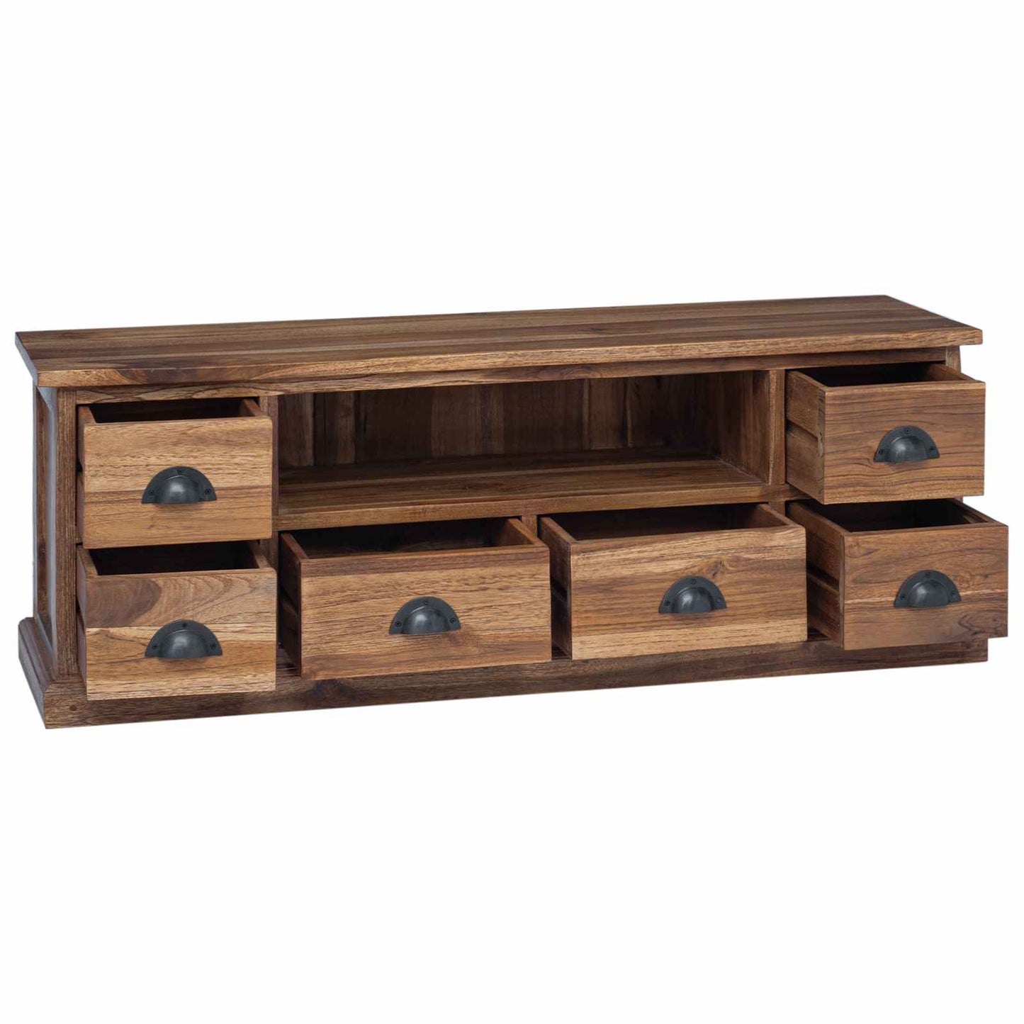 TV-Ständer Natur 110 x 30 x 40 cm Massivholz Teak