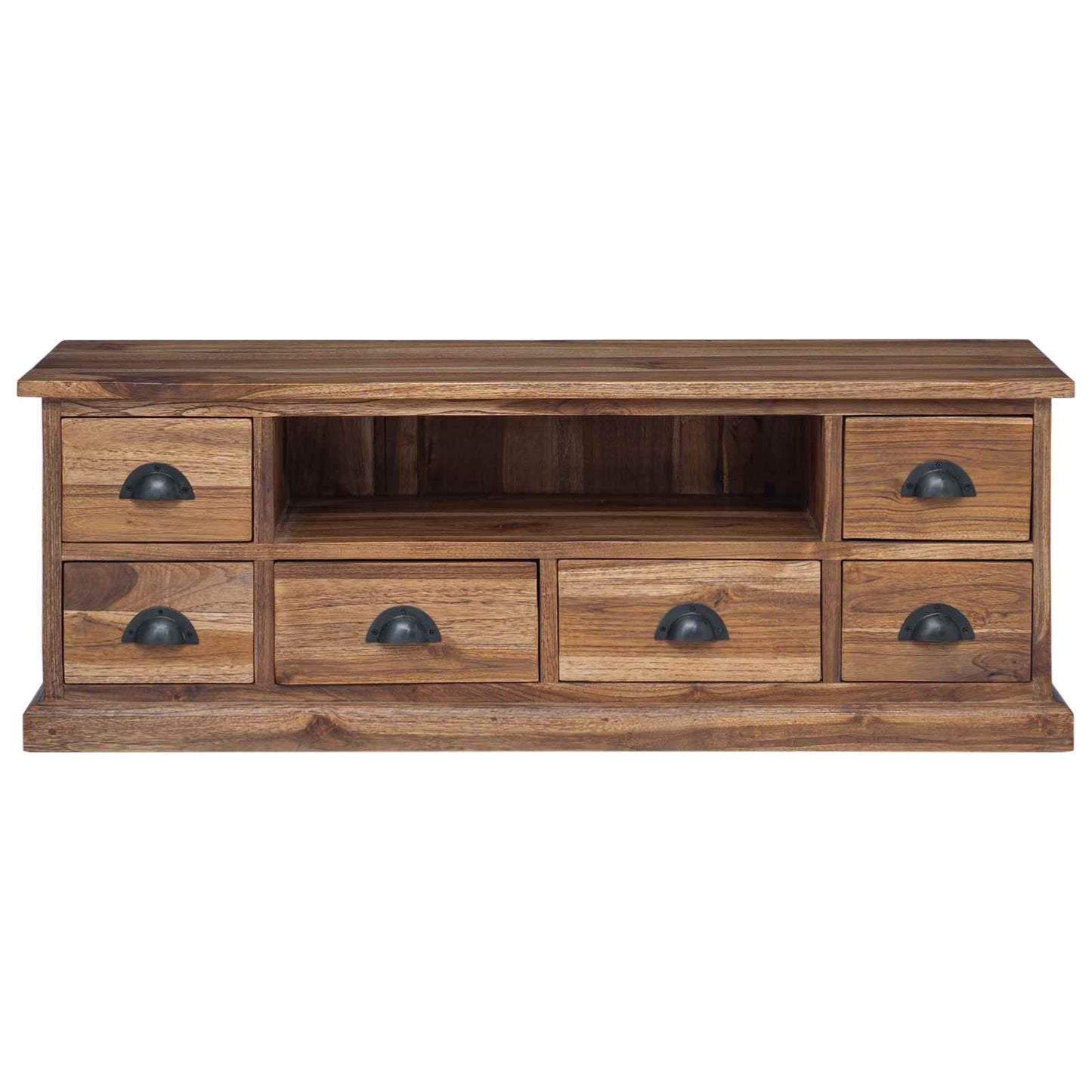 TV-Ständer Natur 110 x 30 x 40 cm Massivholz Teak