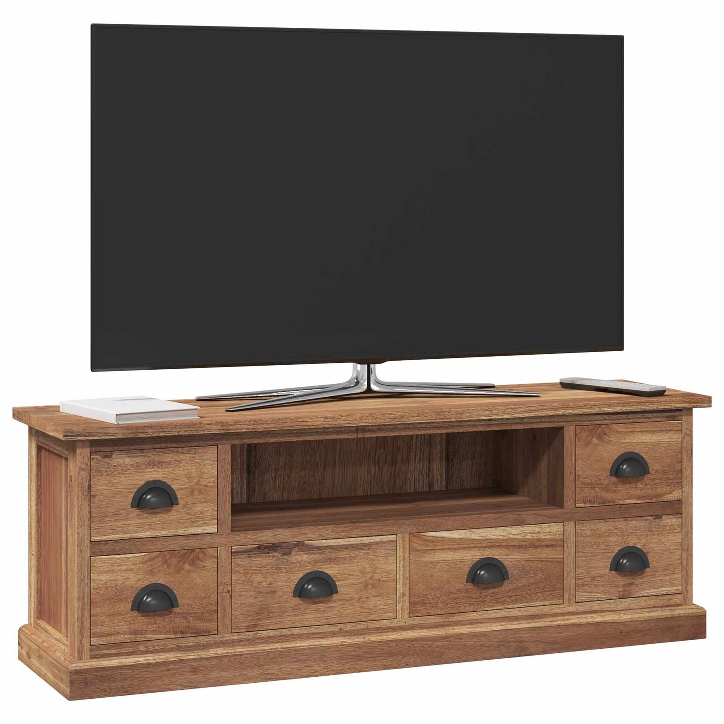 TV-Ständer Natur 110 x 30 x 40 cm Massivholz Teak