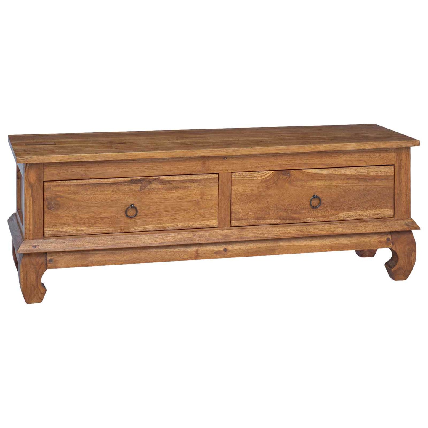 TV-Ständer Natur 110 x 35 x 40 cm Massivholz Teak