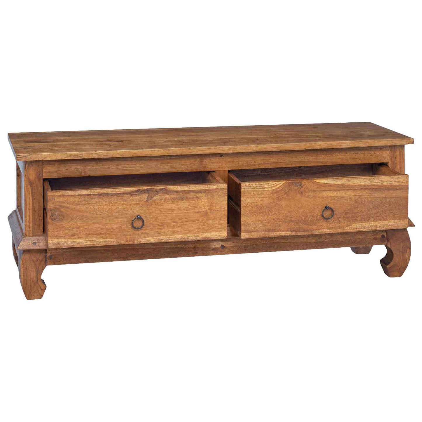 TV-Ständer Natur 110 x 35 x 40 cm Massivholz Teak