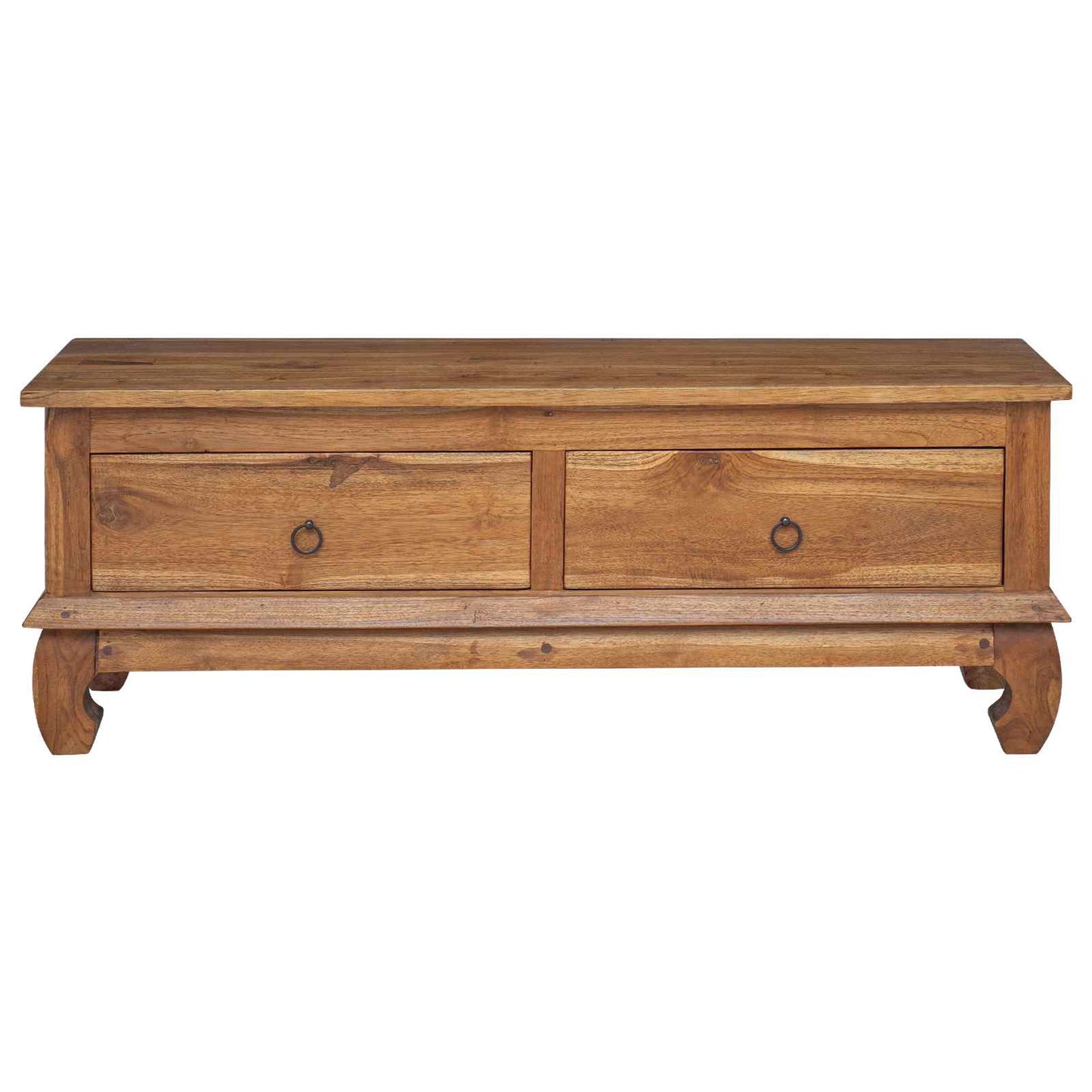 TV-Ständer Natur 110 x 35 x 40 cm Massivholz Teak