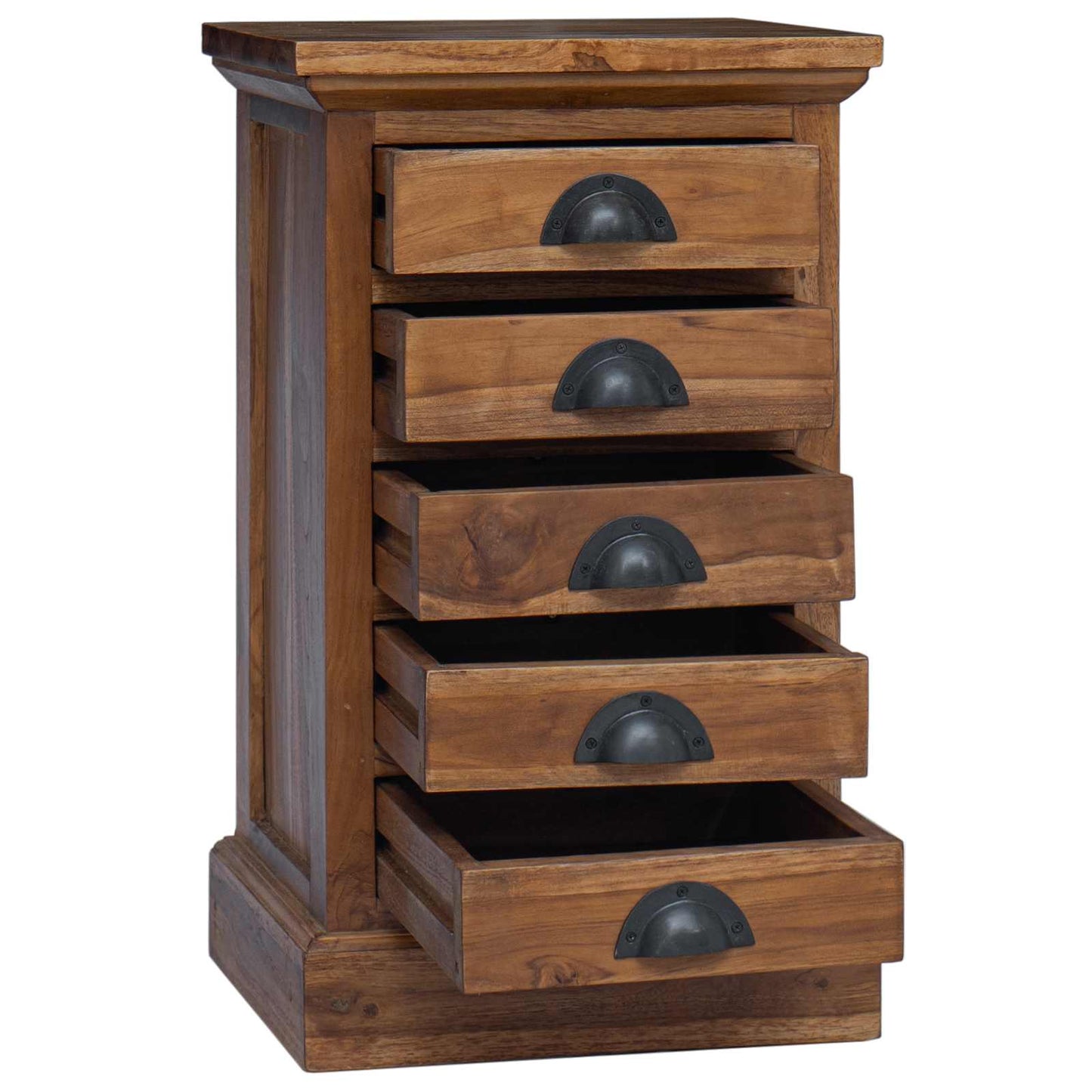 Kommode mit Schubladen Natur 35 x 30 x 60 cm Massivholz Teak