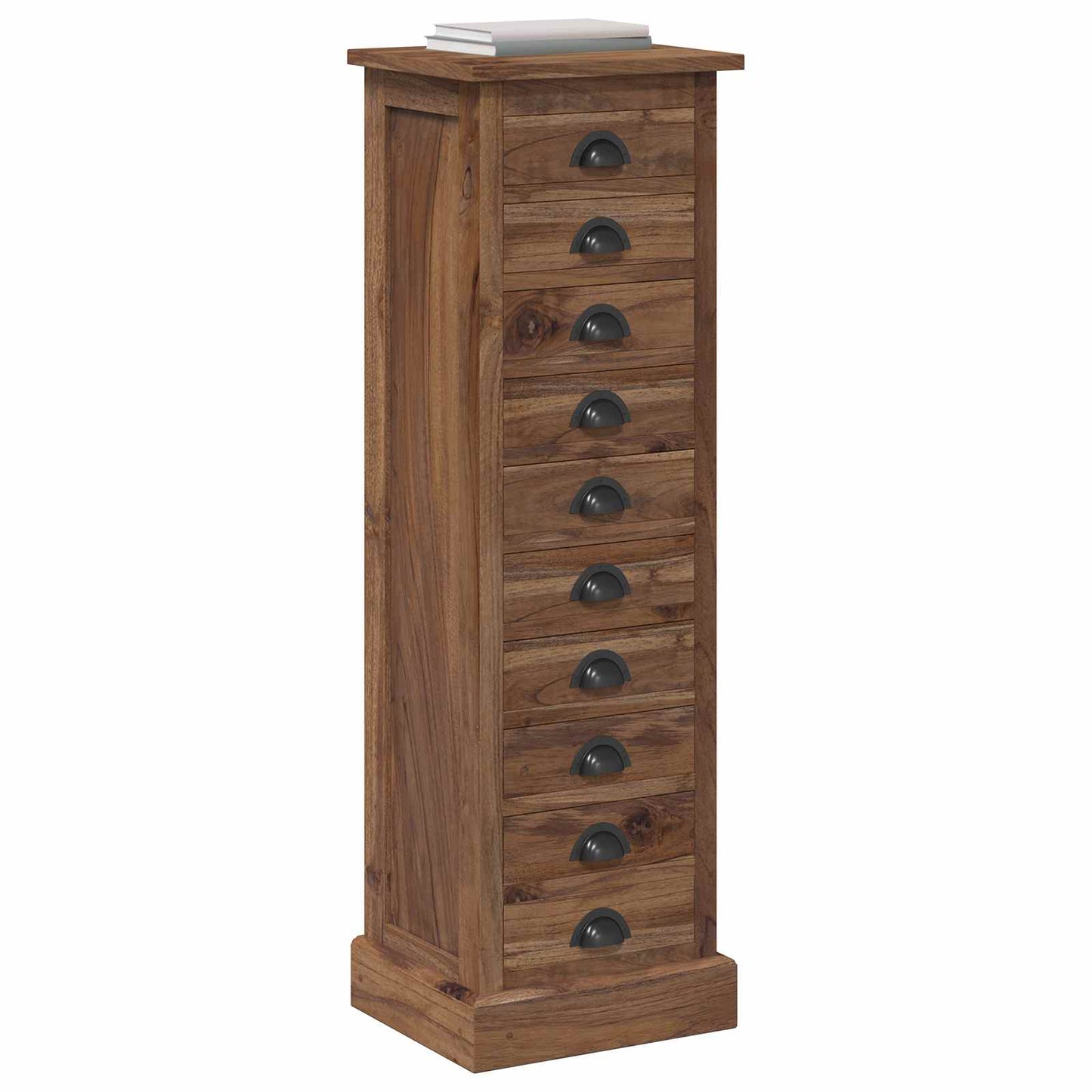 Kommode mit Schubladen Natur 35 x 30 x 110 cm Massivholz Teak