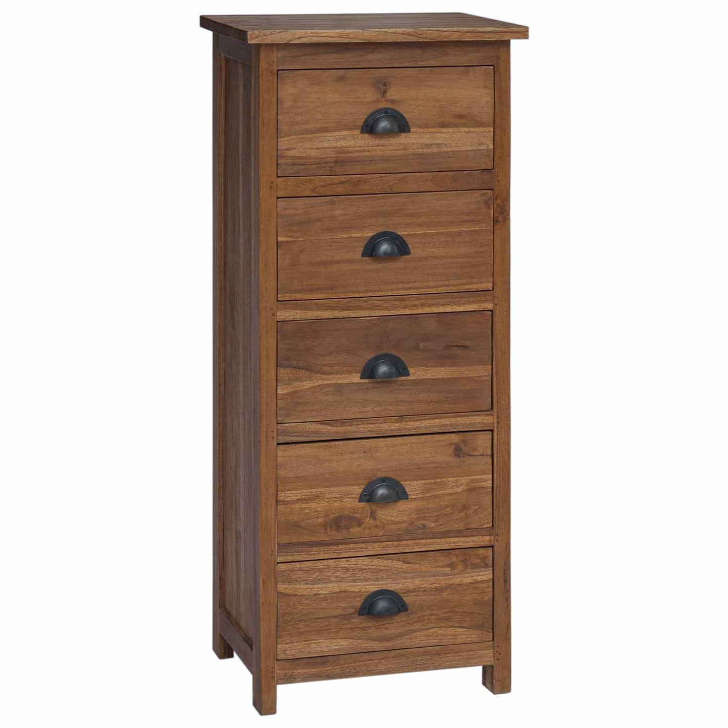 Kommode mit Schubladen Natur 45 x 35 x 110 cm Massivholz Teak