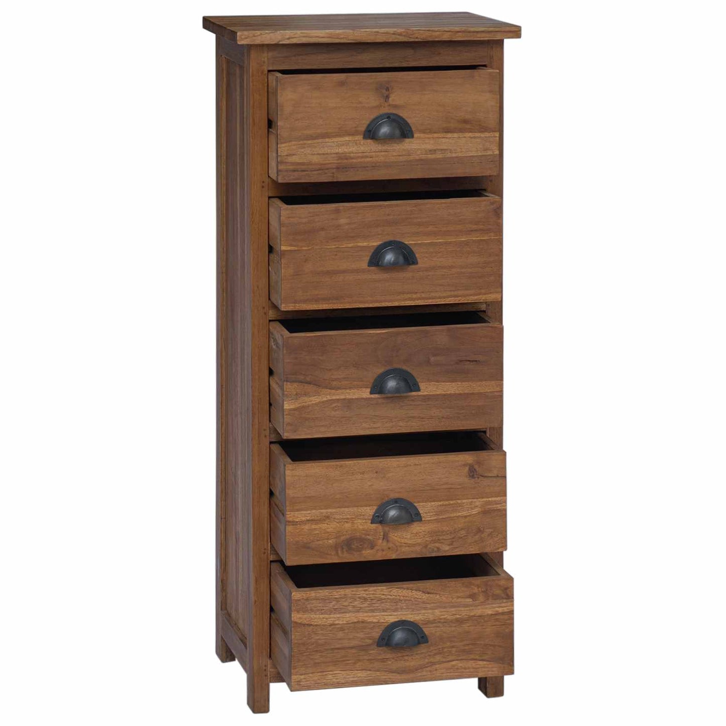 Kommode mit Schubladen Natur 45 x 35 x 110 cm Massivholz Teak