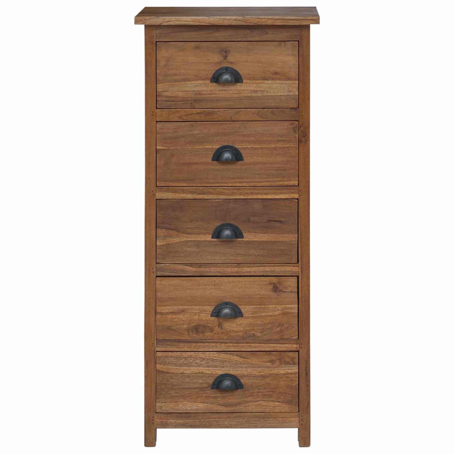 Kommode mit Schubladen Natur 45 x 35 x 110 cm Massivholz Teak