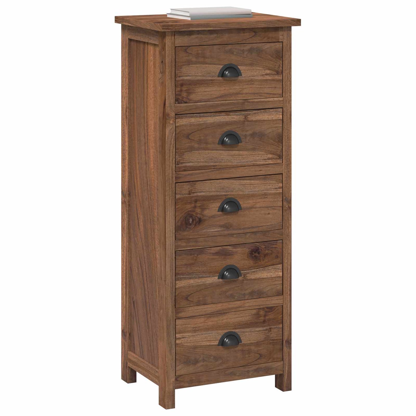 Kommode mit Schubladen Natur 45 x 35 x 110 cm Massivholz Teak