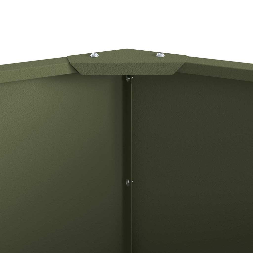 Pflanzkübel Olive Grün 120 x 120 x 35 cm Stahl
