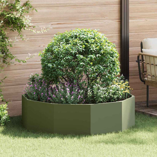 Pflanzkübel Olive Grün 120 x 120 x 35 cm Stahl