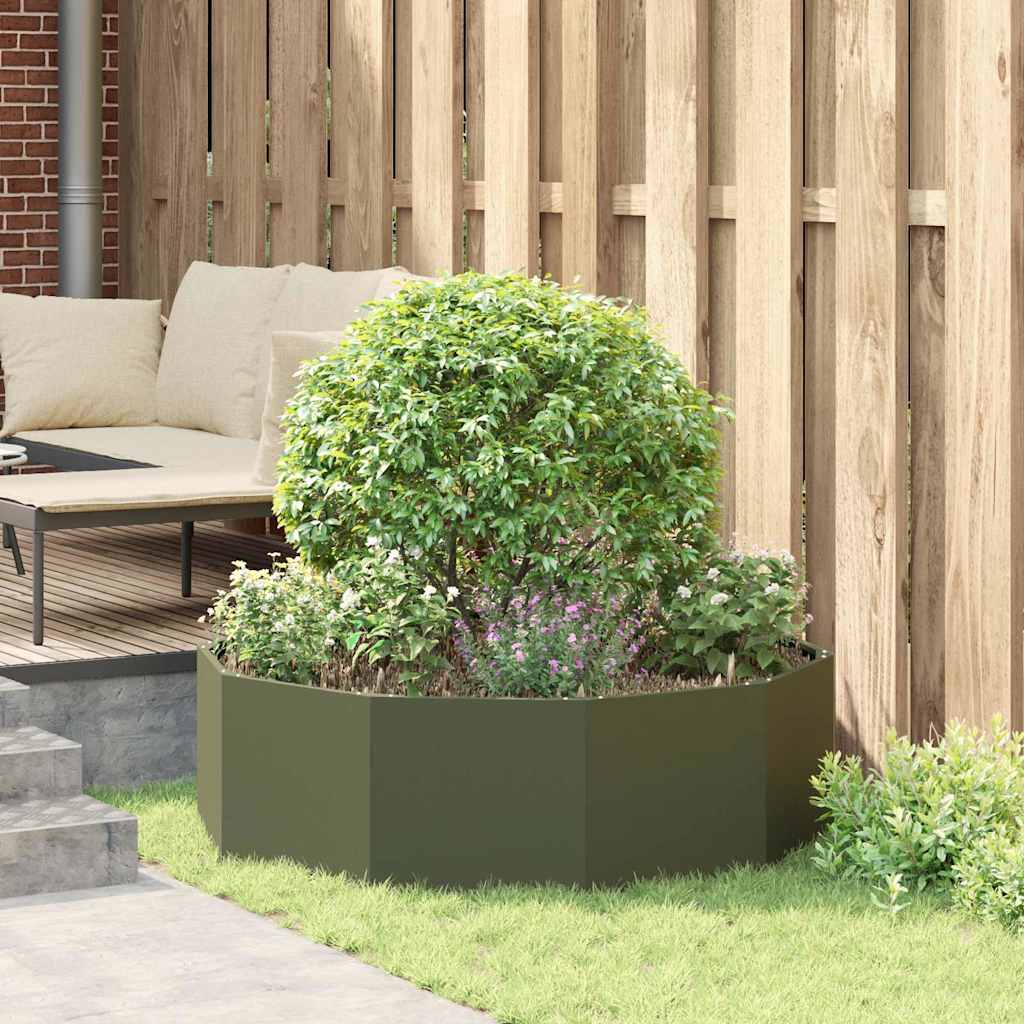 Pflanzkübel Olive Grün 120 x 120 x 35 cm Stahl