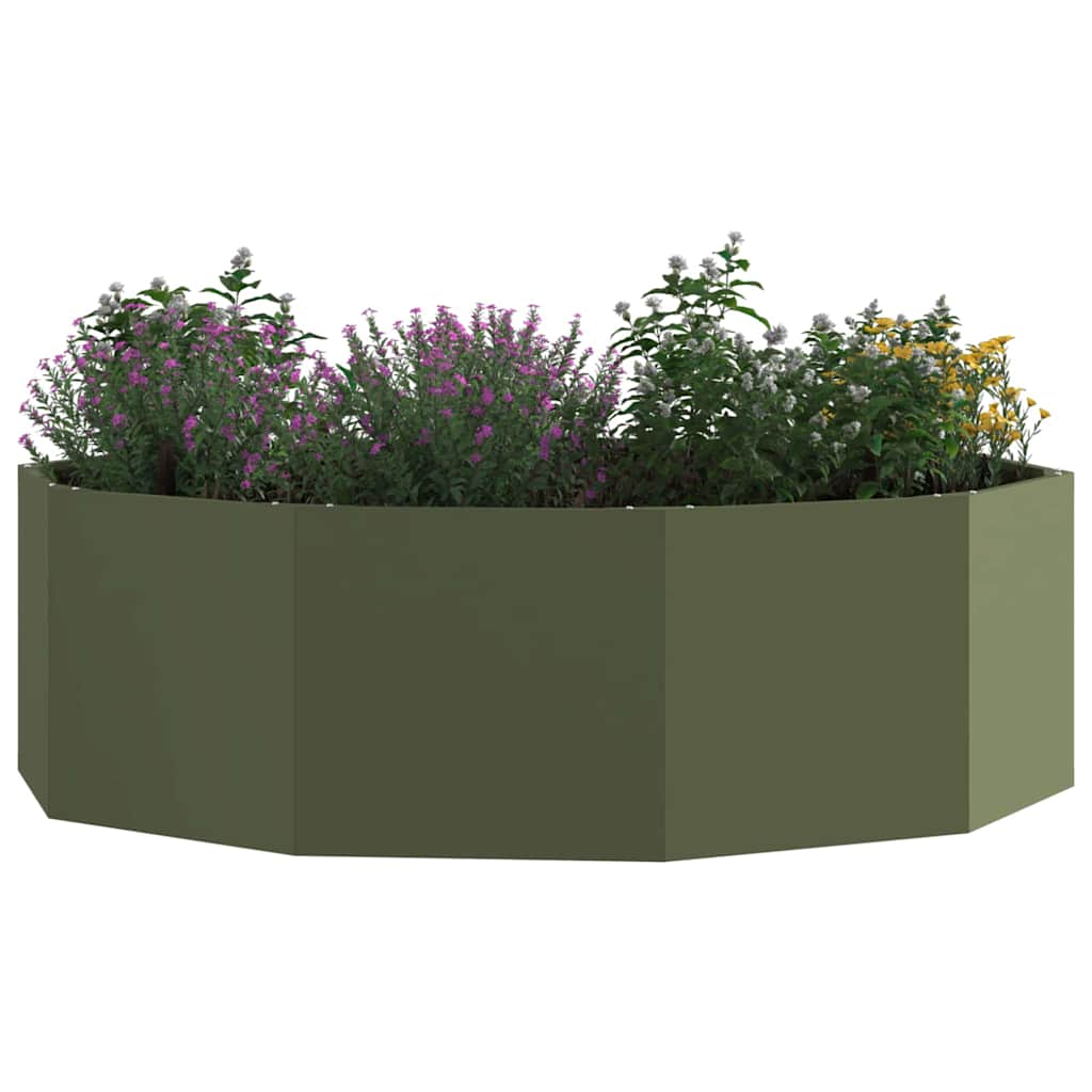 Pflanzkübel Olive Grün 120 x 120 x 35 cm Stahl