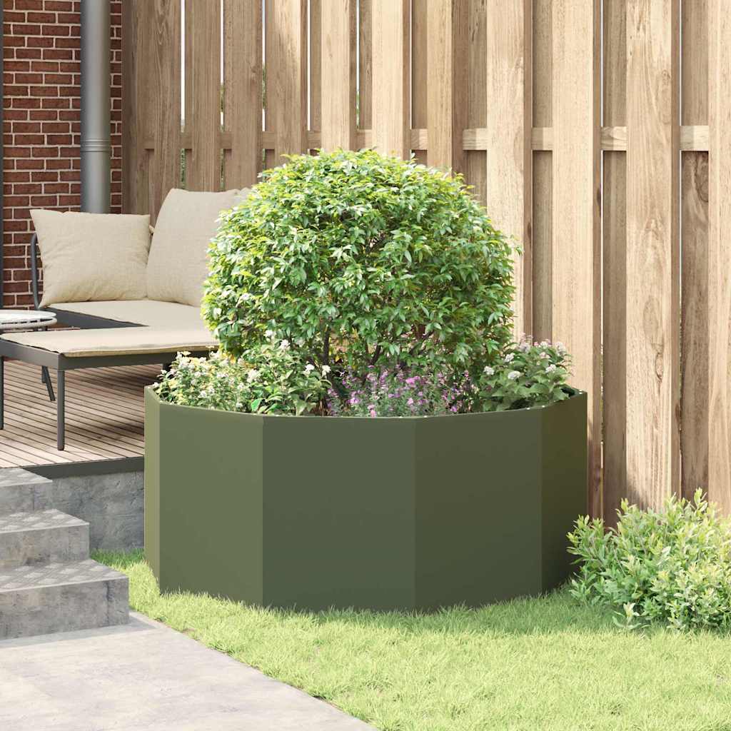 Pflanzkübel Olive Grün 120 x 120 x 50 cm Stahl