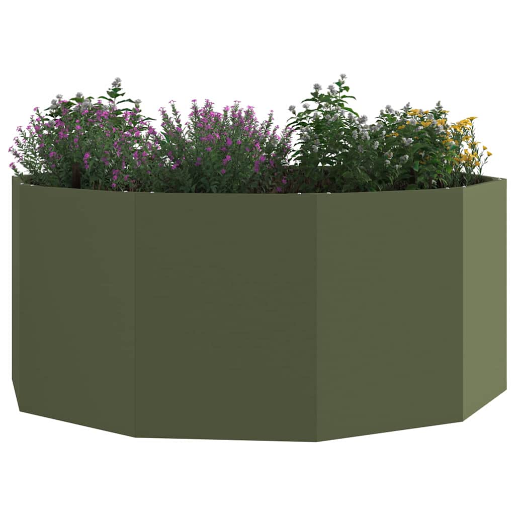 Pflanzkübel Olive Grün 120 x 120 x 50 cm Stahl