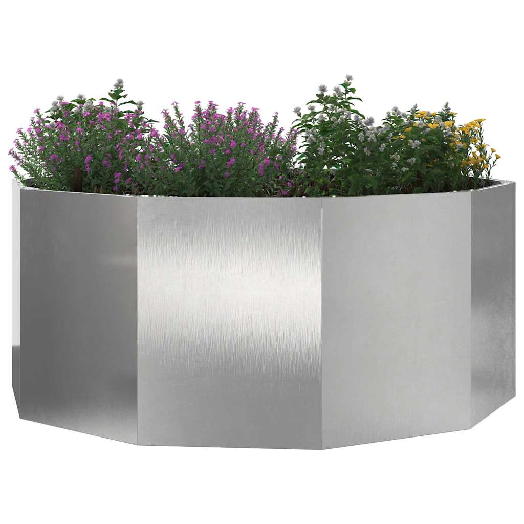 Pflanzkübel Silber 120 x 120 x 50 cm Edelstahl