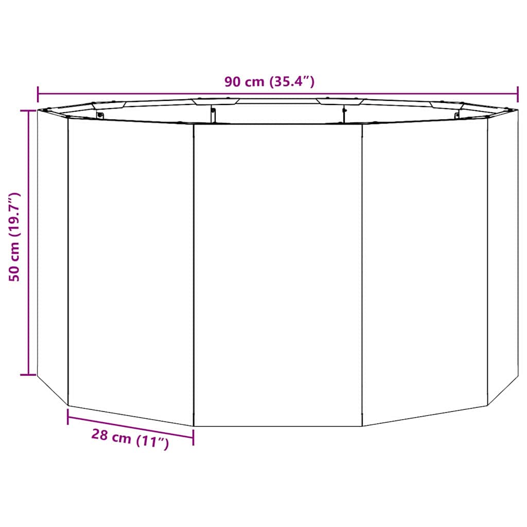Pflanzkübel Silber 90 x 90 x 50 cm Edelstahl