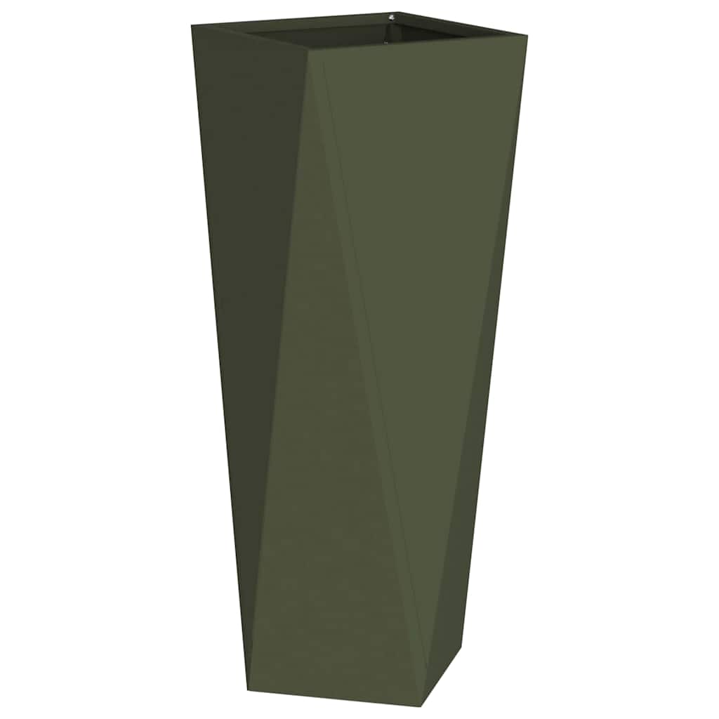 Pflanzkübel 2 pcs Olive Grün 30 x 30 x 75 cm Stahl