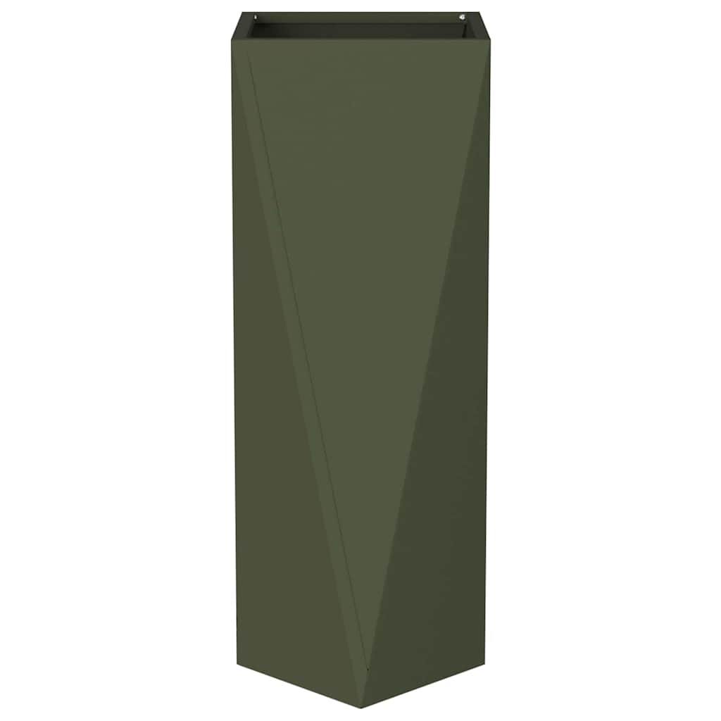 Pflanzkübel 2 pcs Olive Grün 30 x 30 x 75 cm Stahl
