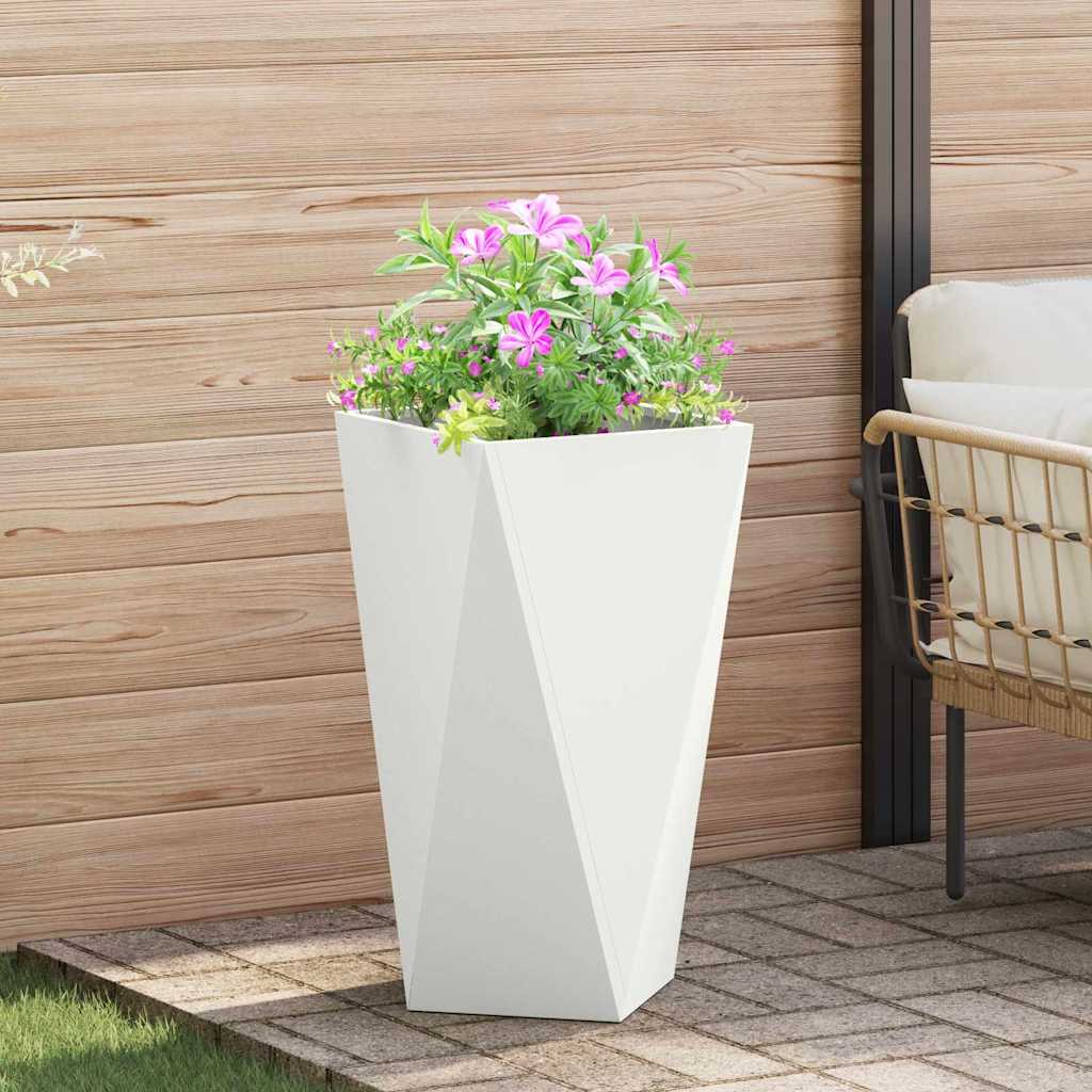 Pflanzkübel 2 pcs Weiß 40 x 40 x 75 cm Stahl