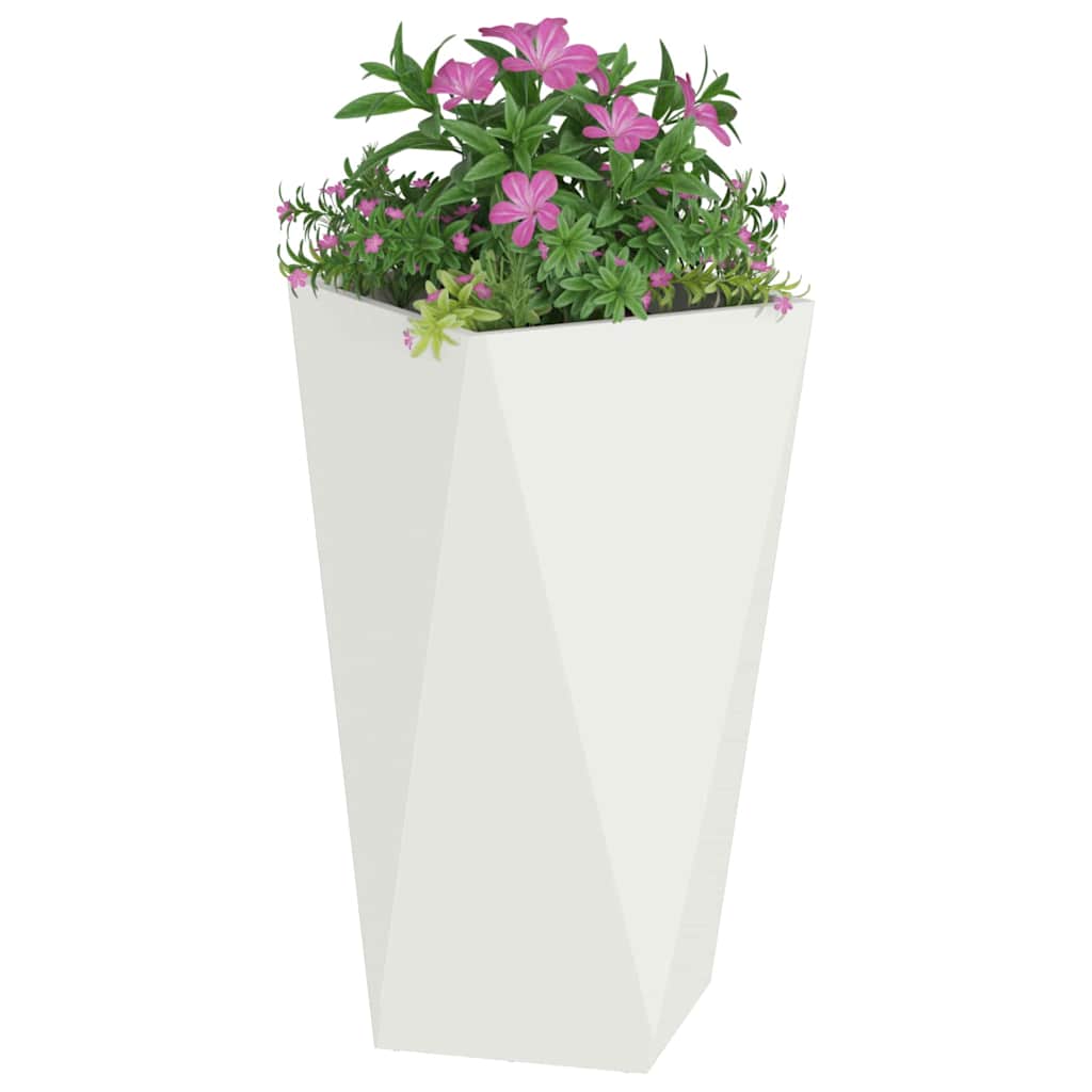 Pflanzkübel 2 pcs Weiß 40 x 40 x 75 cm Stahl