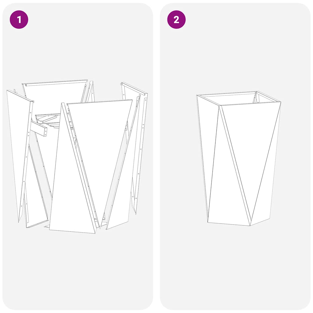 Pflanzkübel 2 pcs Olive Grün 40 x 40 x 75 cm Stahl