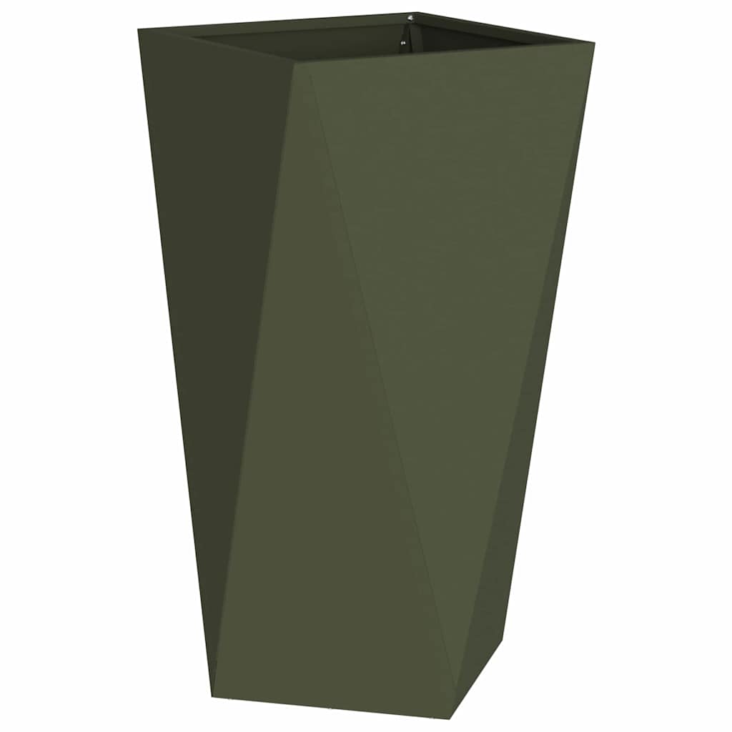 Pflanzkübel 2 pcs Olive Grün 40 x 40 x 75 cm Stahl