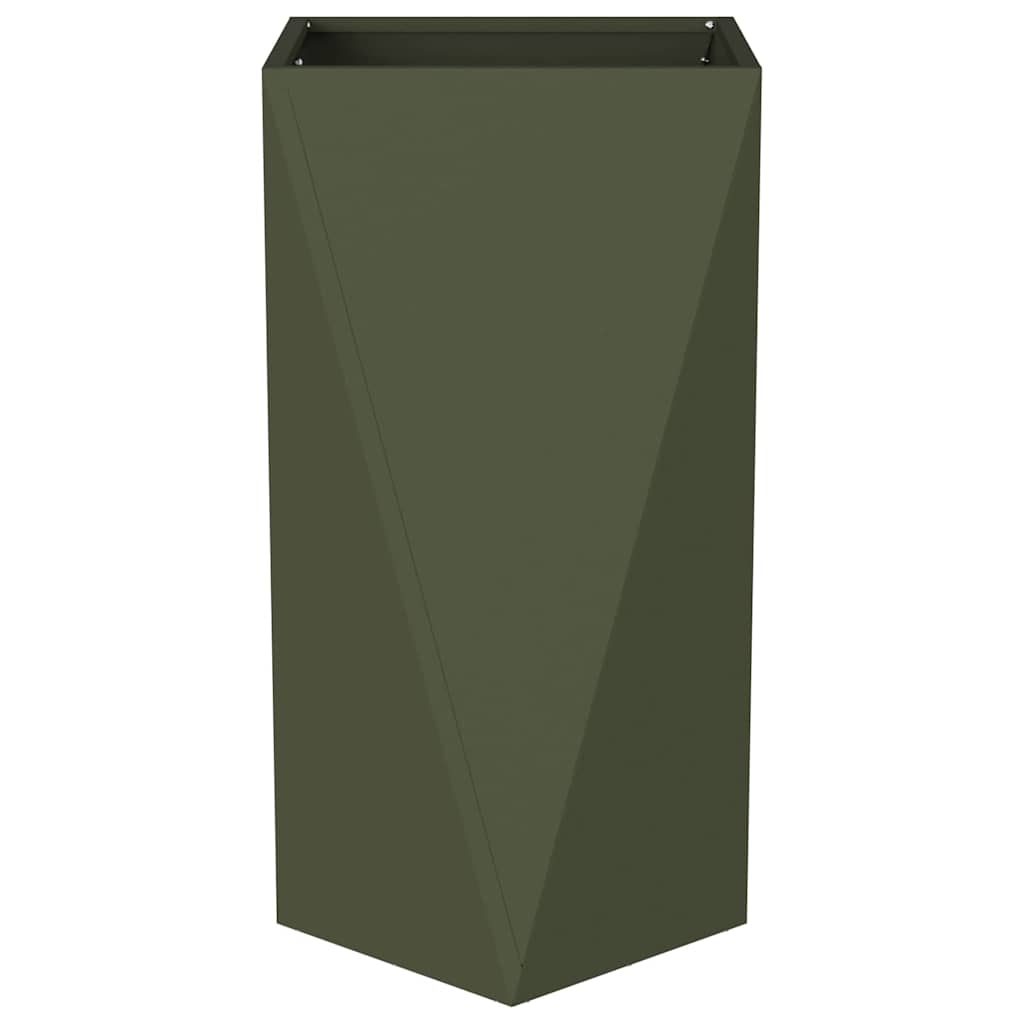Pflanzkübel 2 pcs Olive Grün 40 x 40 x 75 cm Stahl