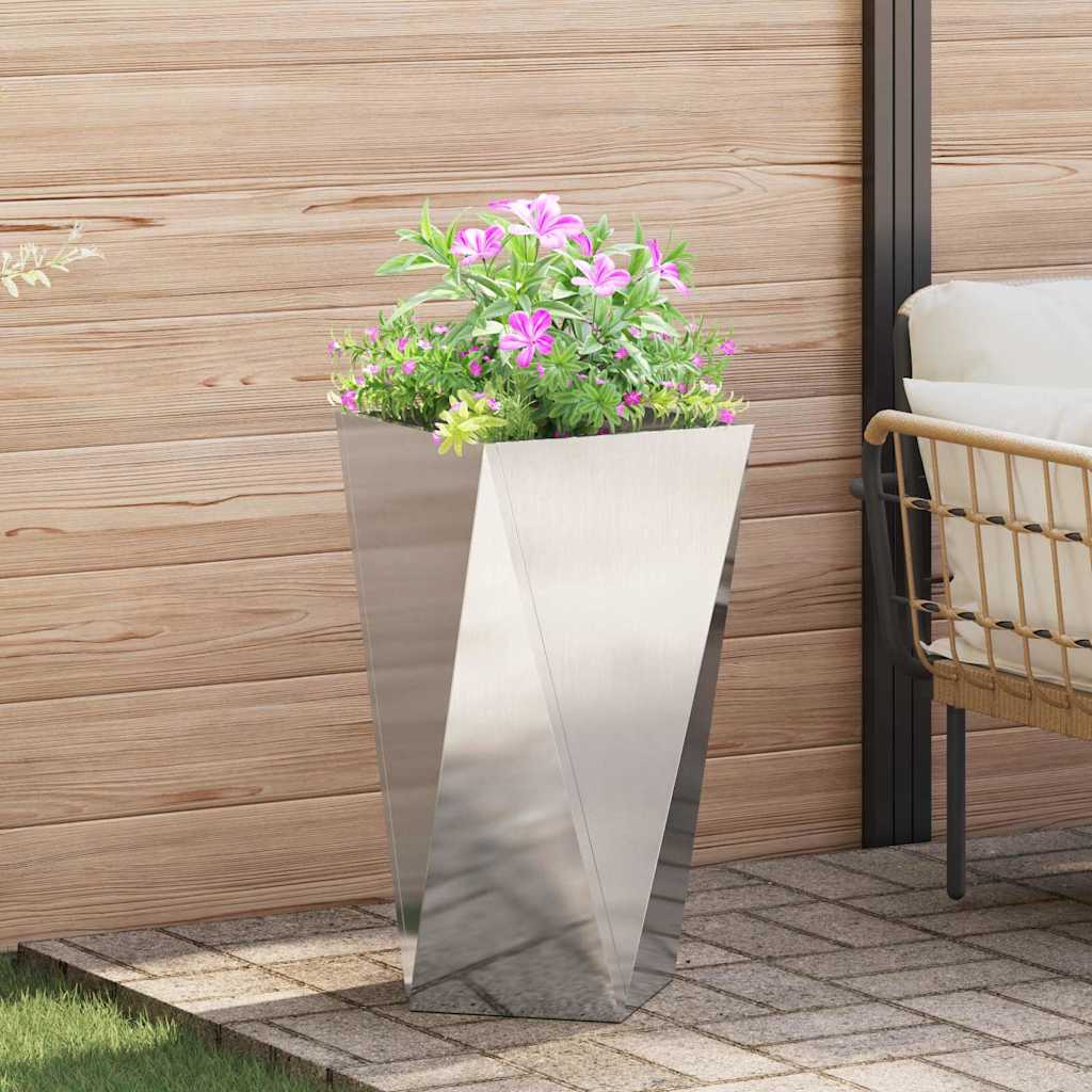 Pflanzkübel 2 pcs Silber 40 x 40 x 75 cm Edelstahl