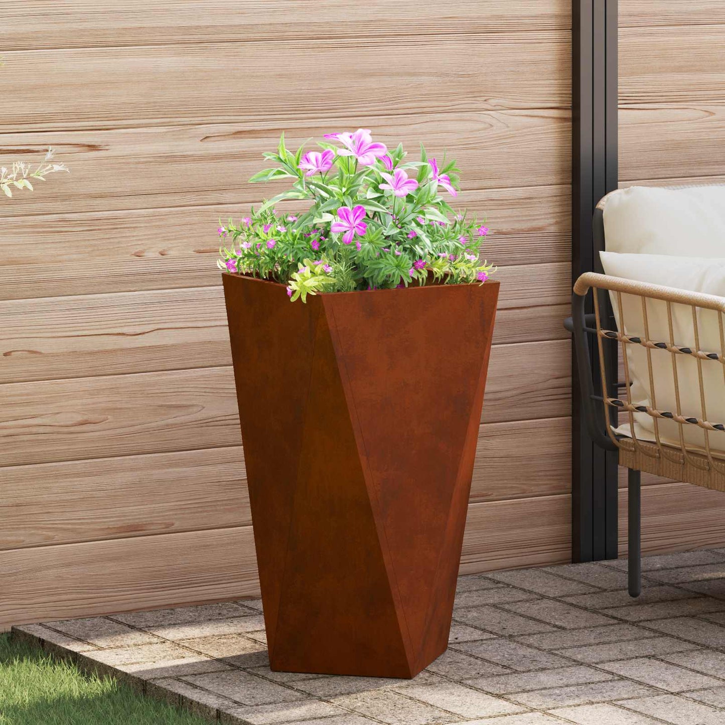 Pflanzkübel 2 pcs Rostig 40 x 40 x 75 cm Wetterfeststahl