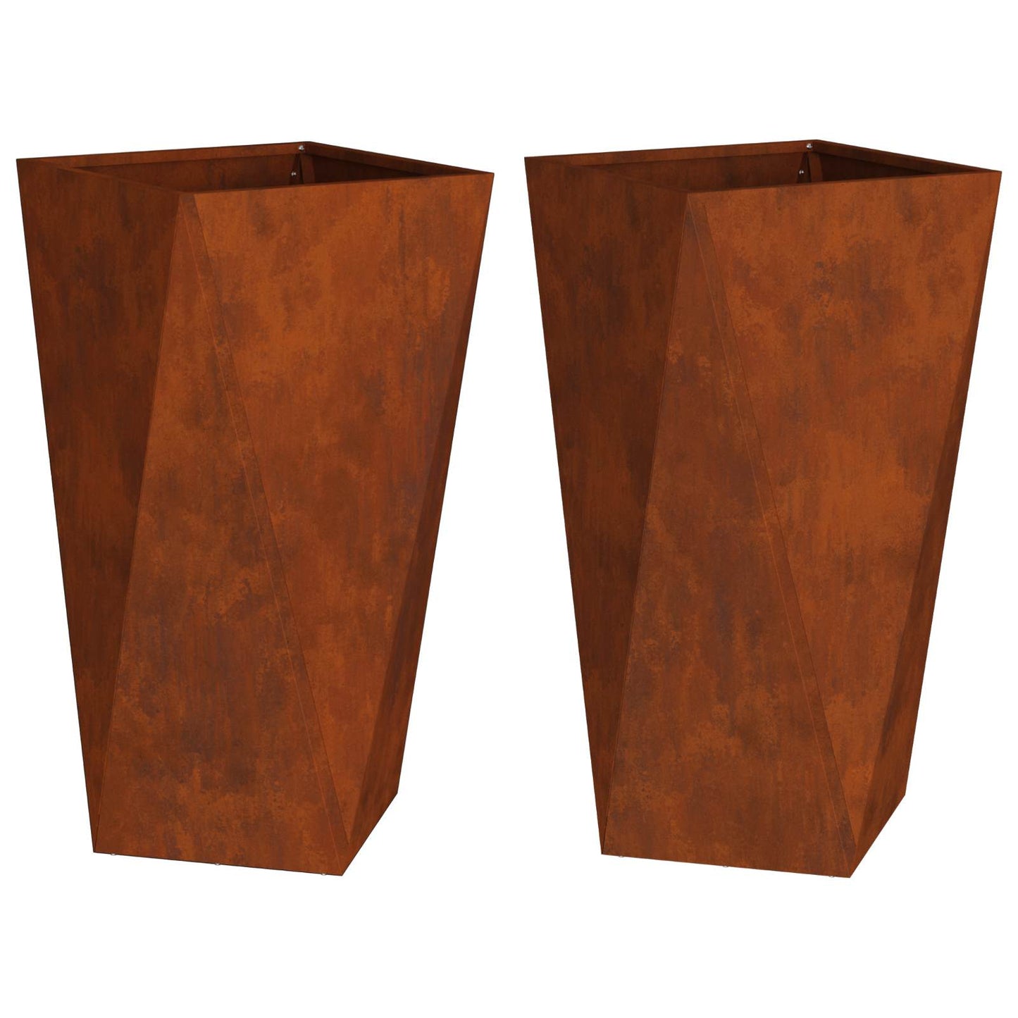 Pflanzkübel 2 pcs Rostig 40 x 40 x 75 cm Wetterfeststahl