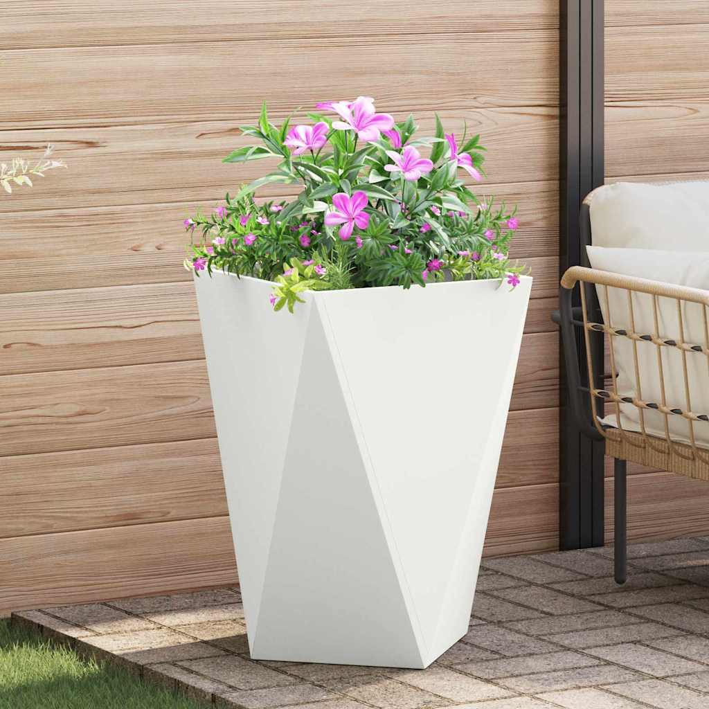 Pflanzkübel 2 pcs Weiß 50 x 50 x 75 cm Stahl