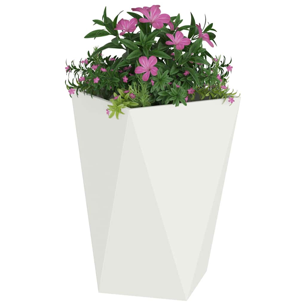 Pflanzkübel 2 pcs Weiß 50 x 50 x 75 cm Stahl