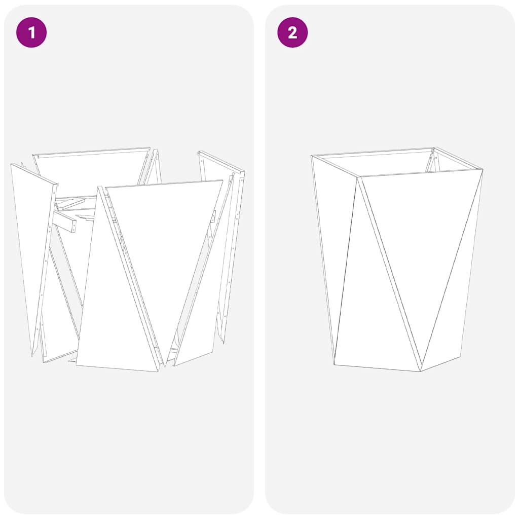 Pflanzkübel 2 pcs Anthrazit 50 x 50 x 75 cm Stahl