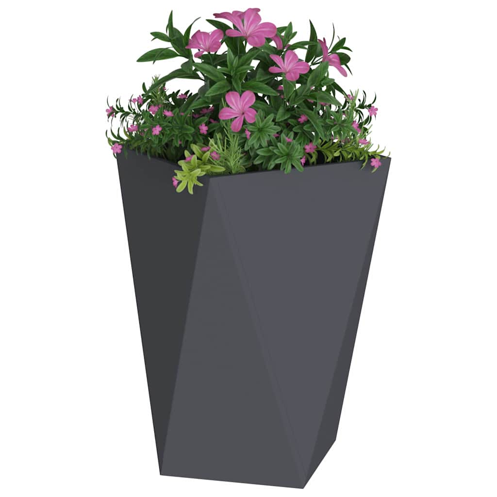Pflanzkübel 2 pcs Anthrazit 50 x 50 x 75 cm Stahl