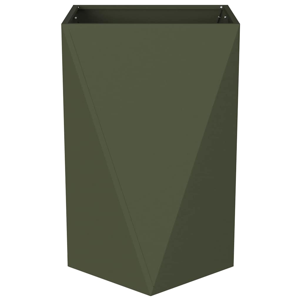 Pflanzkübel 2 pcs Olive Grün 50 x 50 x 75 cm Stahl