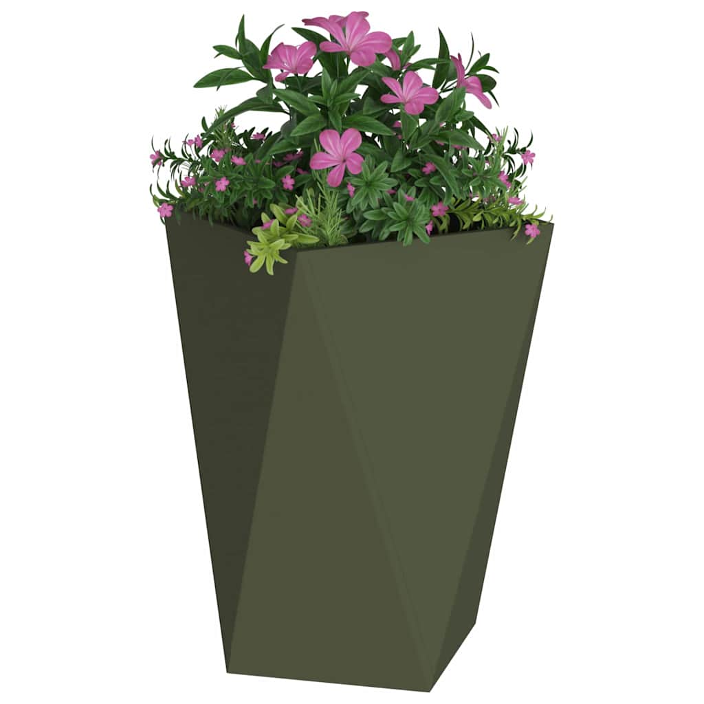 Pflanzkübel 2 pcs Olive Grün 50 x 50 x 75 cm Stahl