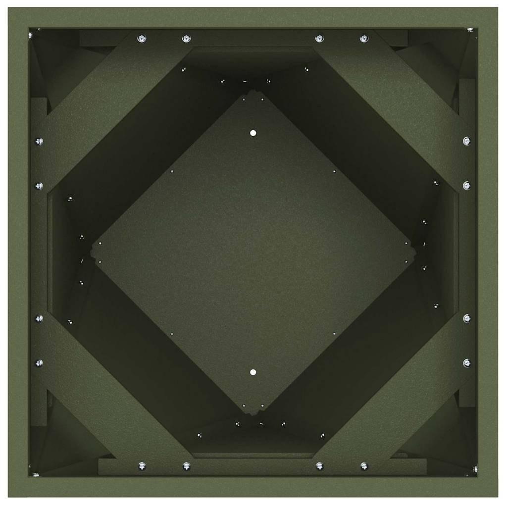 Pflanzkübel 2 pcs Olive Grün 50 x 50 x 75 cm Stahl