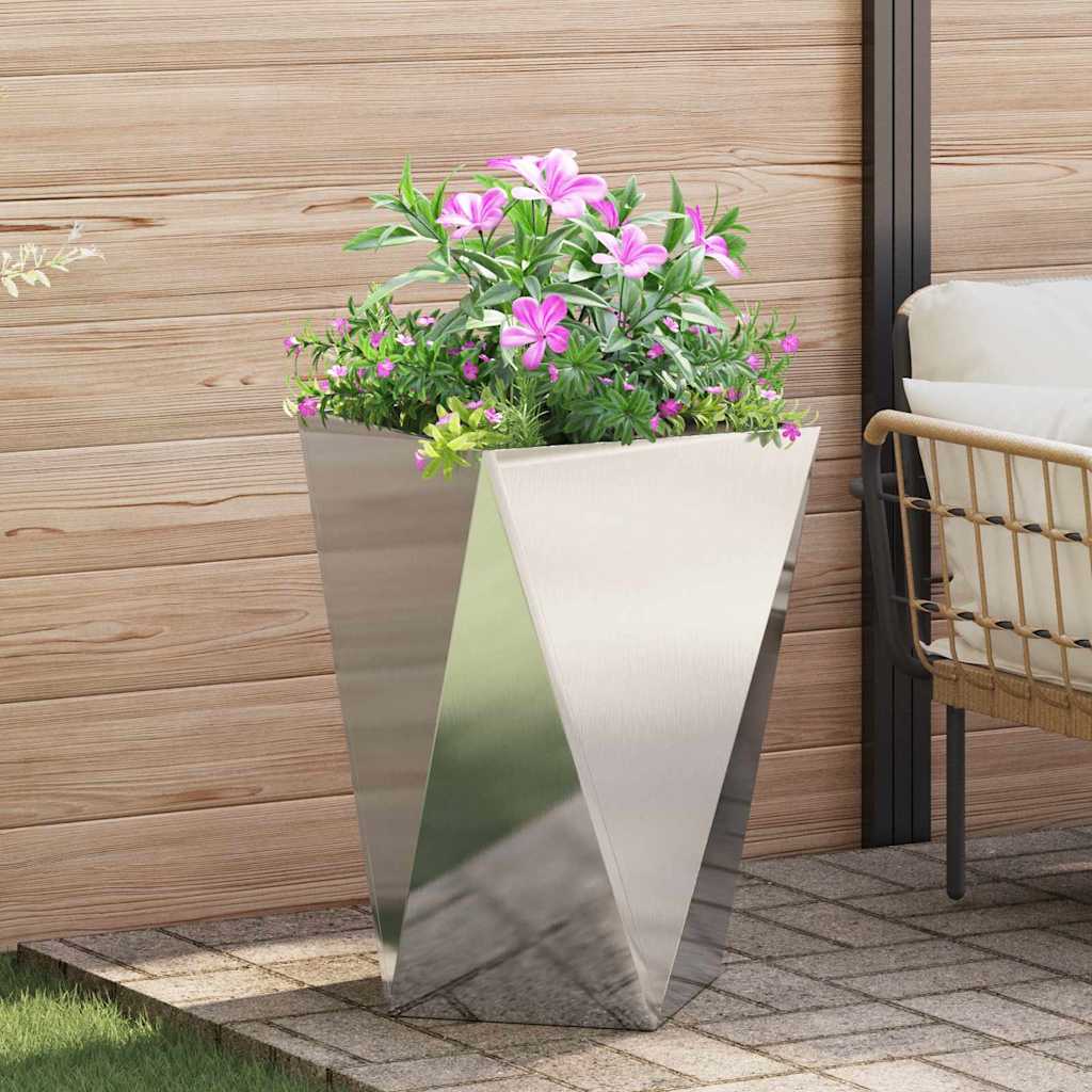 Pflanzkübel Silber 50 x 50 x 75 cm Edelstahl
