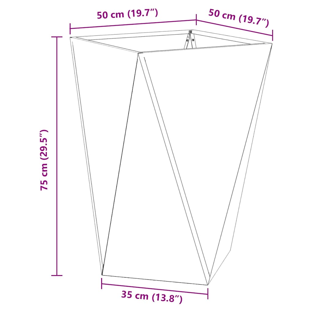 Pflanzkübel 2 pcs Silber 50 x 50 x 75 cm Edelstahl