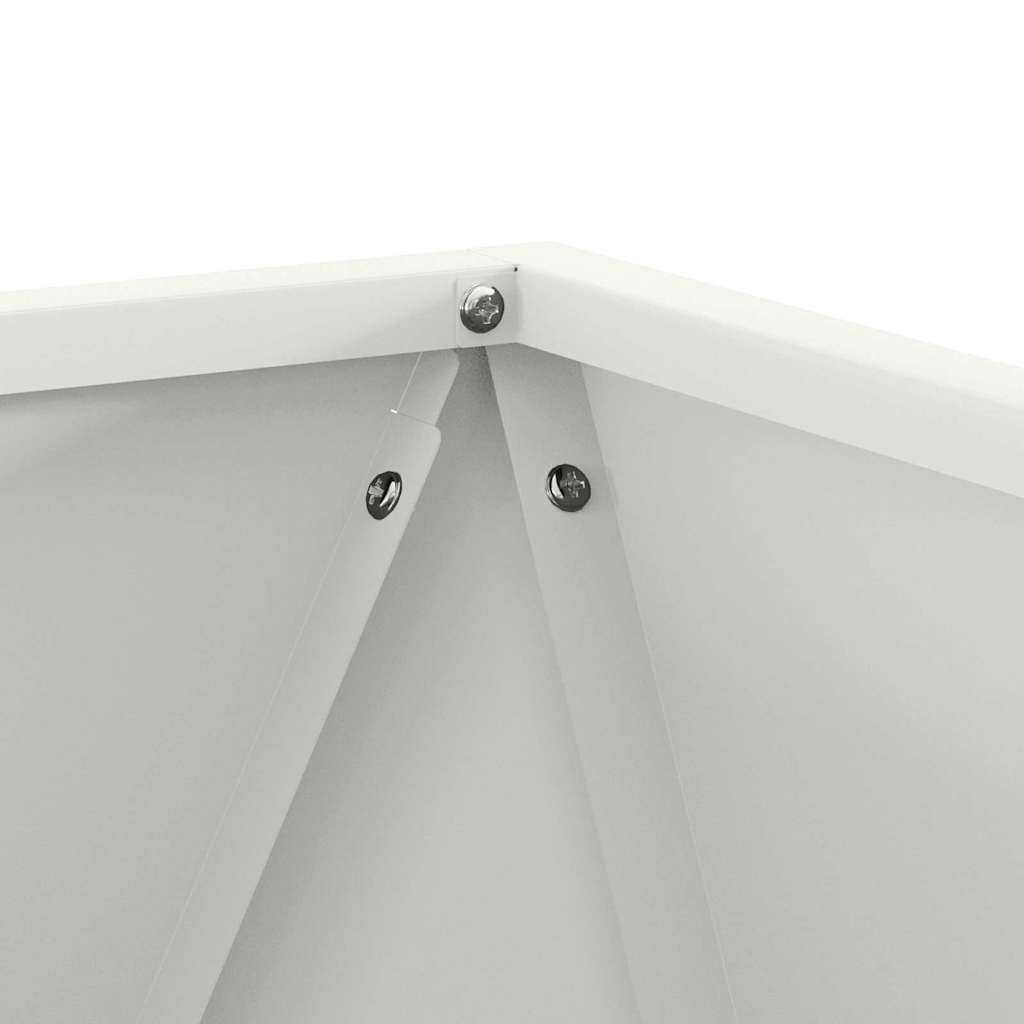 Pflanzkübel 2 pcs Weiß 50 x 50 x 50 cm Stahl
