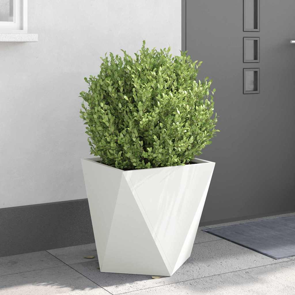 Pflanzkübel 2 pcs Weiß 50 x 50 x 50 cm Stahl