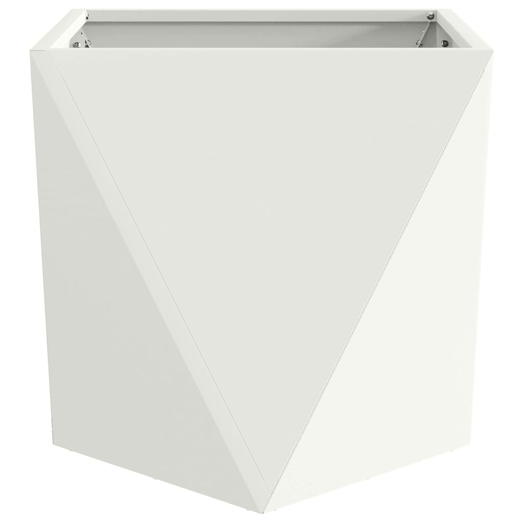 Pflanzkübel 2 pcs Weiß 50 x 50 x 50 cm Stahl