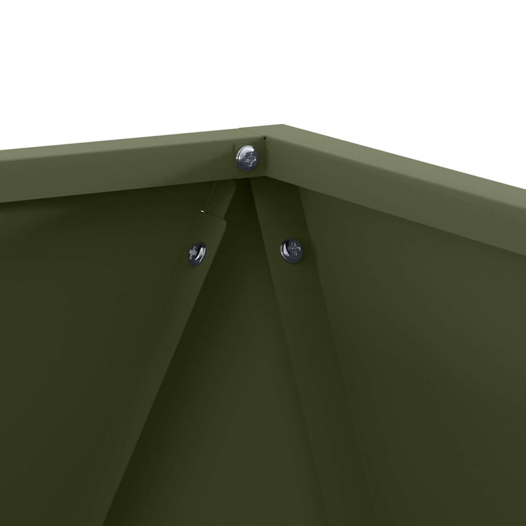 Pflanzkübel 2 pcs Olive Grün 50 x 50 x 50 cm Stahl