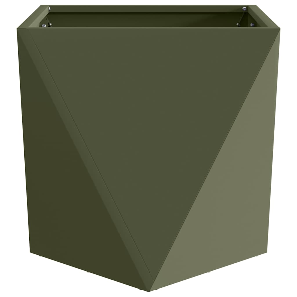 Pflanzkübel 2 pcs Olive Grün 50 x 50 x 50 cm Stahl